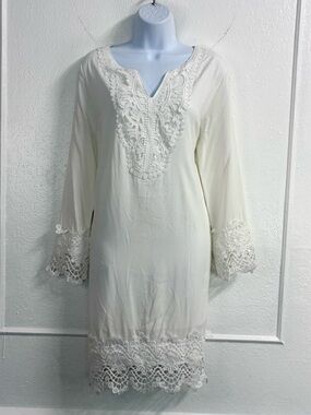 Chic Connection White Crochet-Trim Mini Dress NWT Sz.S